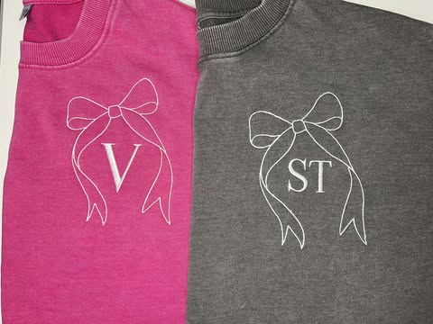 Initials Bow Sweatshirt