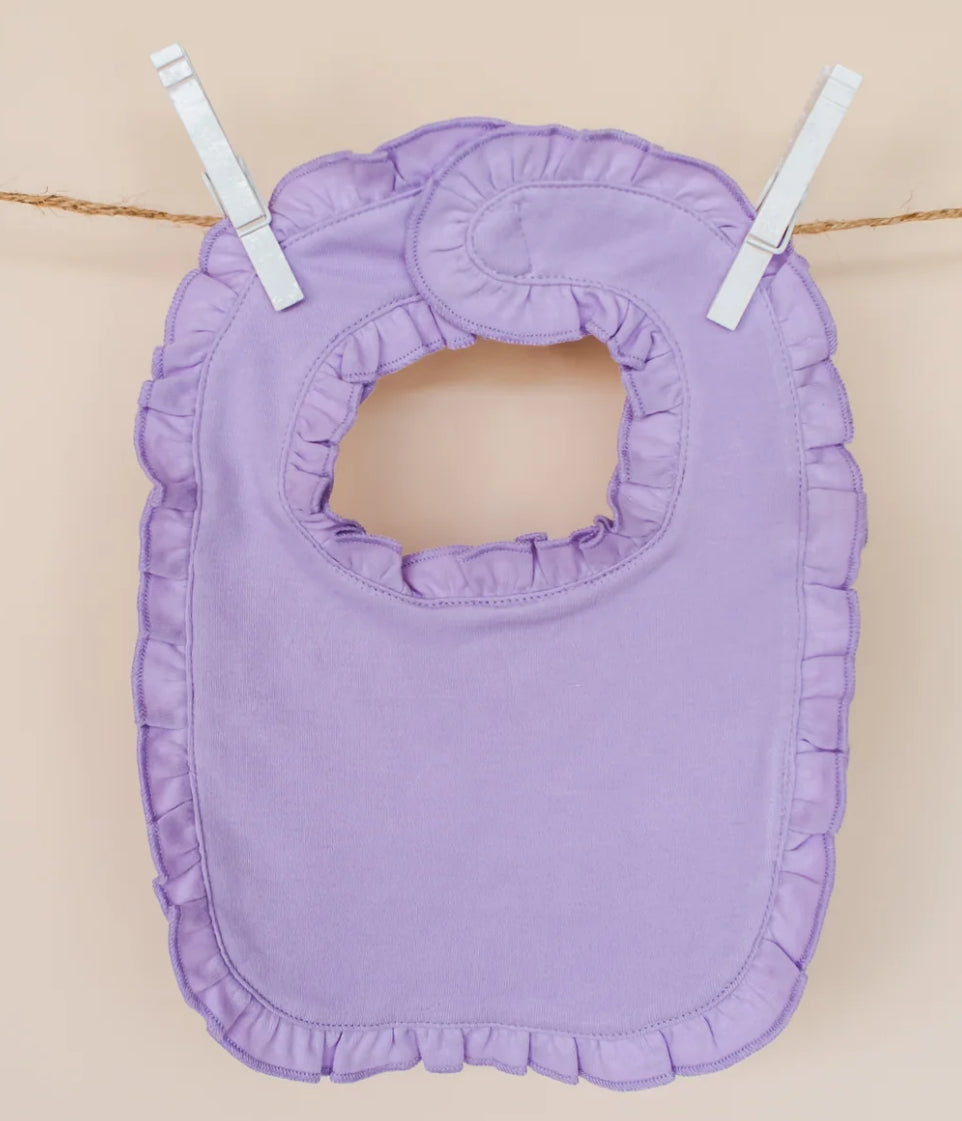 Monogrammed ruffled bib