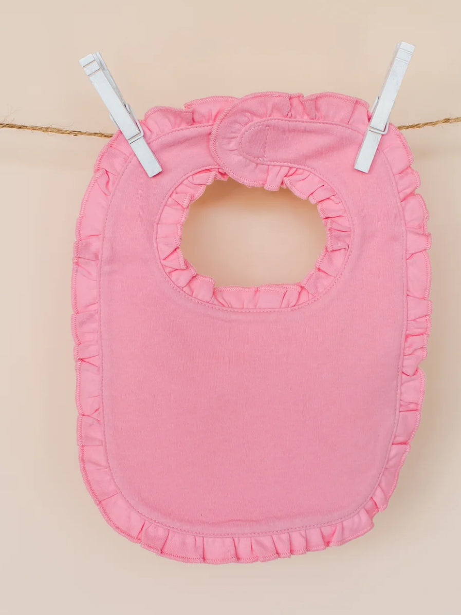 Monogrammed ruffled bib