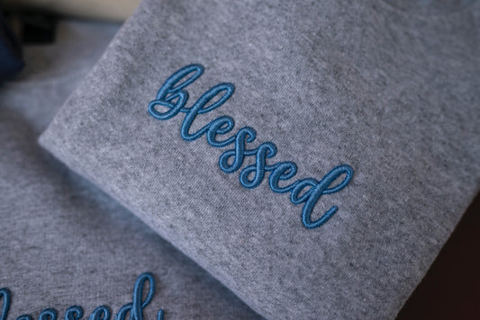Blessed 3D Puff Embroidered Sweatshirt