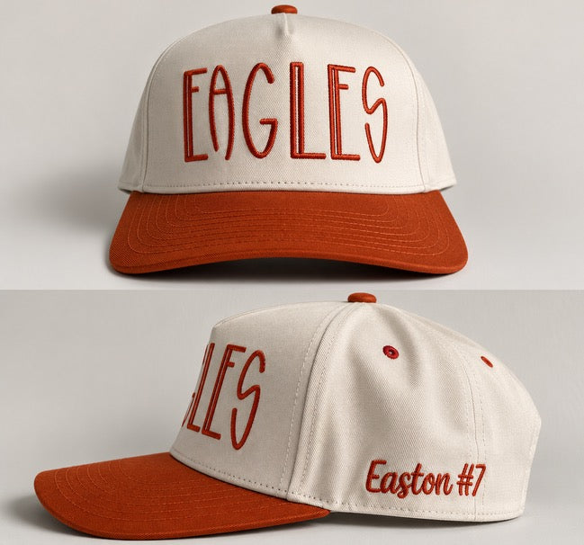 Burnt orange two toned hat