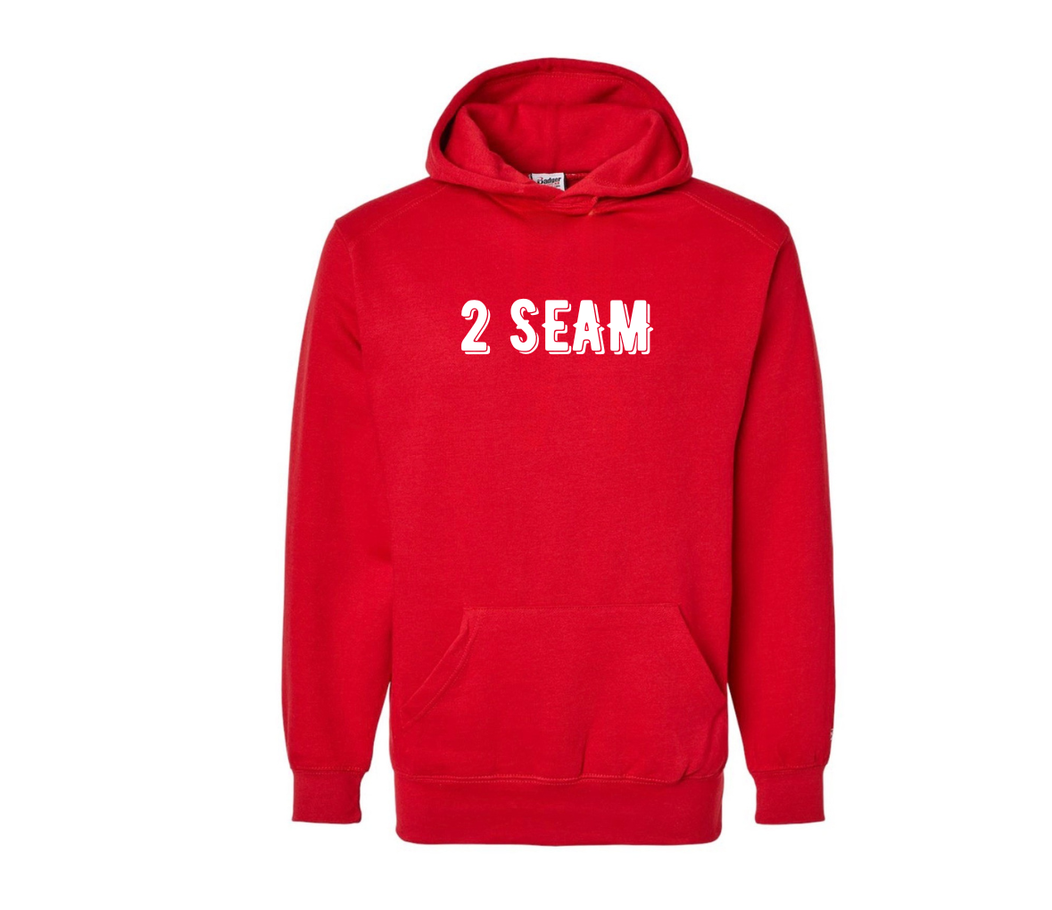 Red embroidered hoodie