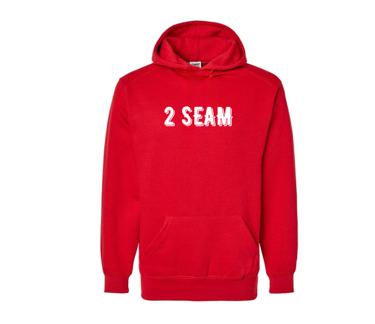 Red embroidered hoodie