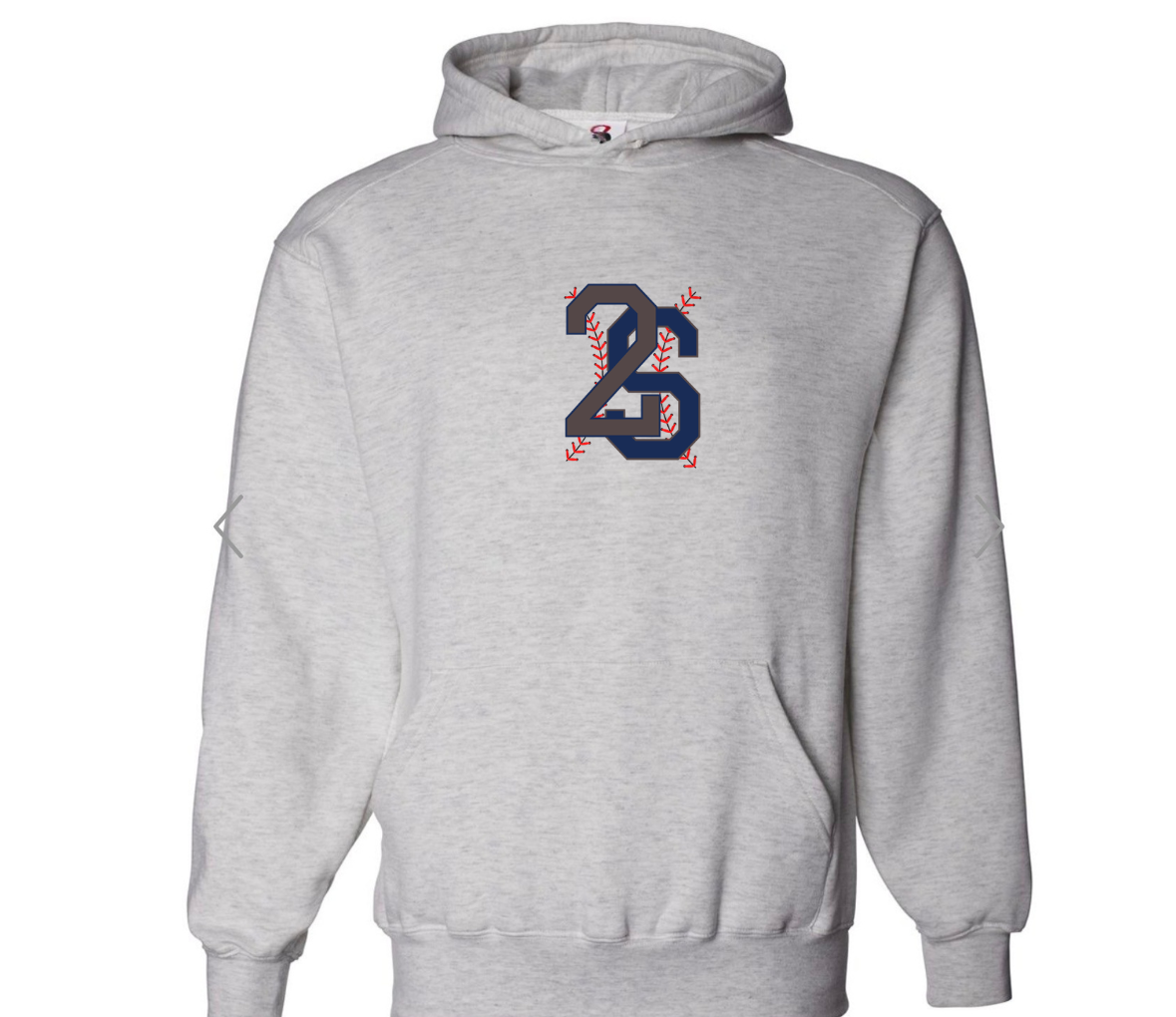 Gray embroidered hoodie