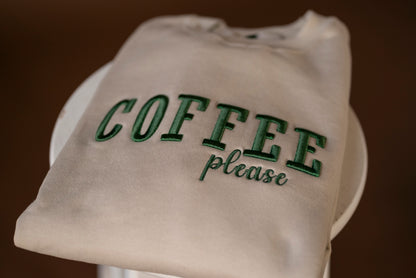 Coffee Please 3D puff embroidered Sweatshirt