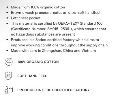 Organic cotton button down shirt