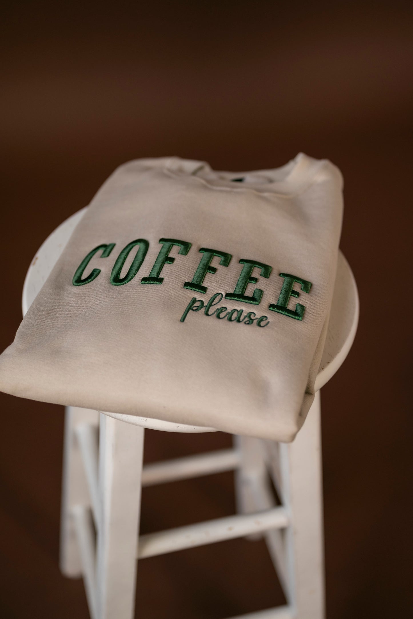 Coffee Please 3D puff embroidered Sweatshirt
