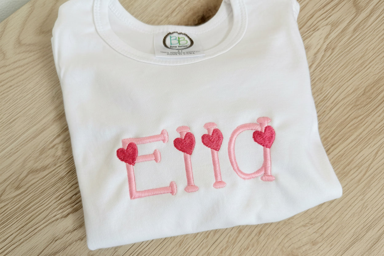 Heart font - personalized shirt