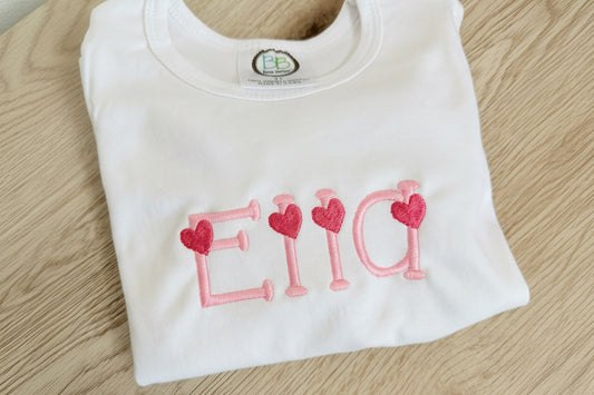 Heart font - personalized shirt