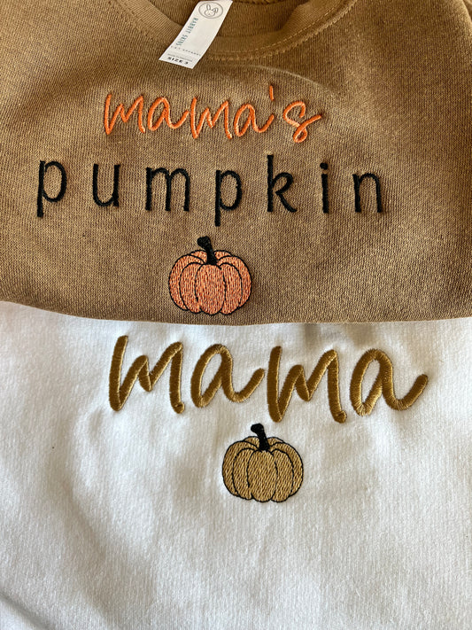 MAMA'S Pumpkin & MAMA Matching Sweatshirts